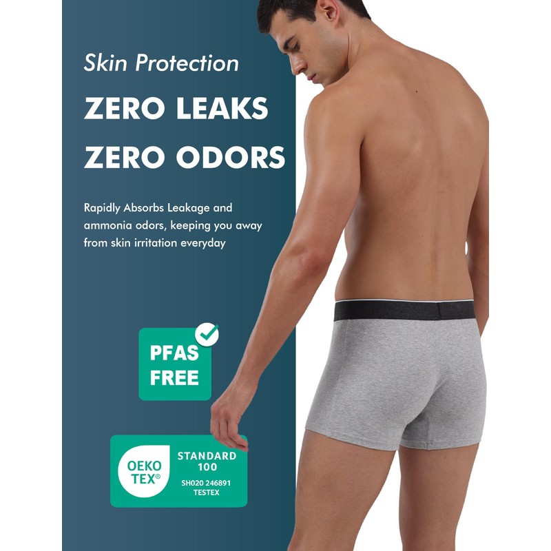 AIRCUTE Men Urinary Incontinence Underwear Washable Absorbency Soft Bladder Leak