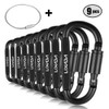 Lixada 9 Pack Aluminum Alloy D-ring Locking Carabiner Clip Set