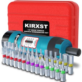 KIRXST Torque Screwdriver 1/4 Inch 1-8 Nm, 31-Piece Small Professional Torque Wrench for Bicycle and Motorcycle