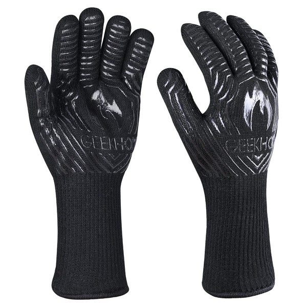GEEKHOM BBQ Gloves, 800 ℃ / 1472 ℉ Heat Resistant
