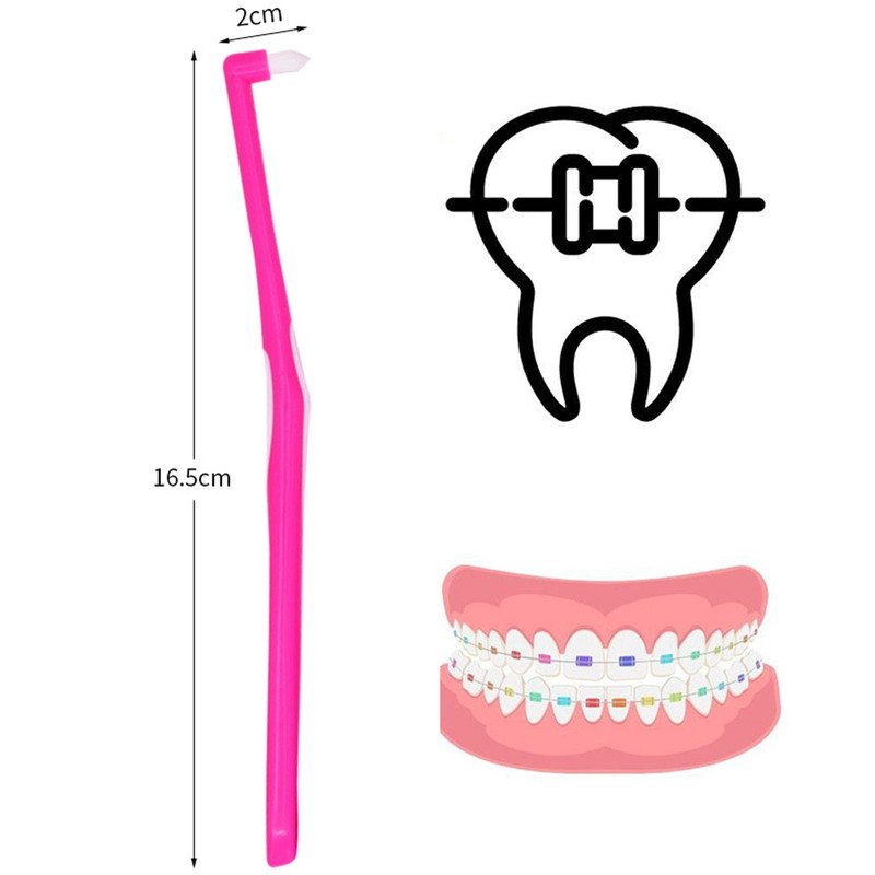 10PCS Soft Single Tufted Toothbrushes for Braces Detail Cleaning, Interspace
