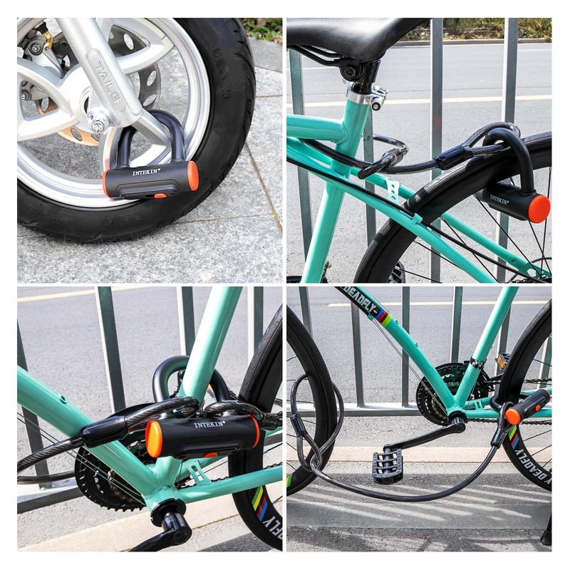 INTEKIN Bike U Lock Heavy Duty Bike Lock Bicycle Lock,