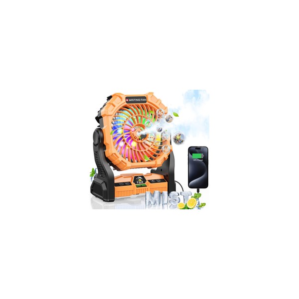 Misting Fan Portable with RGB Lantern, 20000 mAh Rechargeable Battery