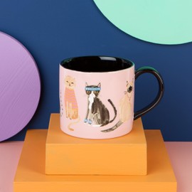 Now Designs Jubilee Feline Fine Stoneware Mug In A Box, 14 oz