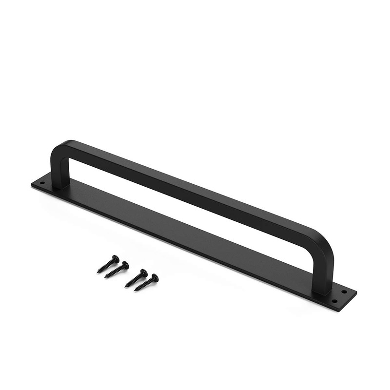 SMARTSTANDARD 12” Antique Rustic Handmade Barn Door Handle, Black Flush