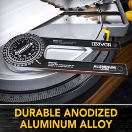 LEXIVON [2-pack] Aluminum Miter Saw Protractor | 7-Inch Rust Proof Angle Finder Featuring Precision Laser Engraved Scales (LX-230X2)