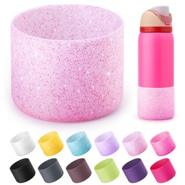 Diumepo Silicone Water Bottle Boot for Owala 32 oz, Anti-Slip Protective Sleeve for Owala Twist & FreeSip & Flip Stainless Steel Water Bottle, Boot Bottom Base for Owala (Glitter Pink)