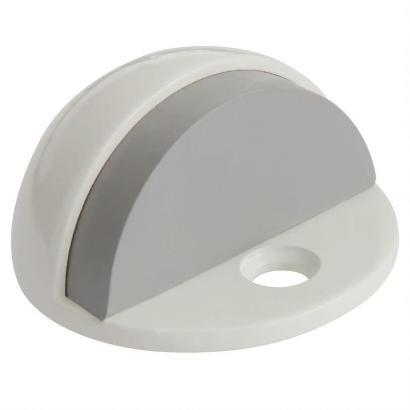 Dome Door Stop Wall Protectors with Rubber Stopper – White