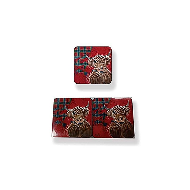McMoos Tartan Paint Coaster Set -6