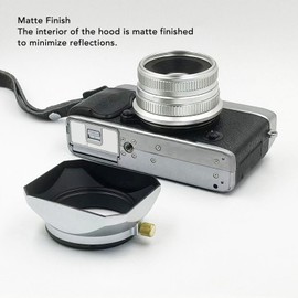 52mm Lens Hood, Retro Silver Square Lens Hood Shade for 52mm Lens Camera Accessories