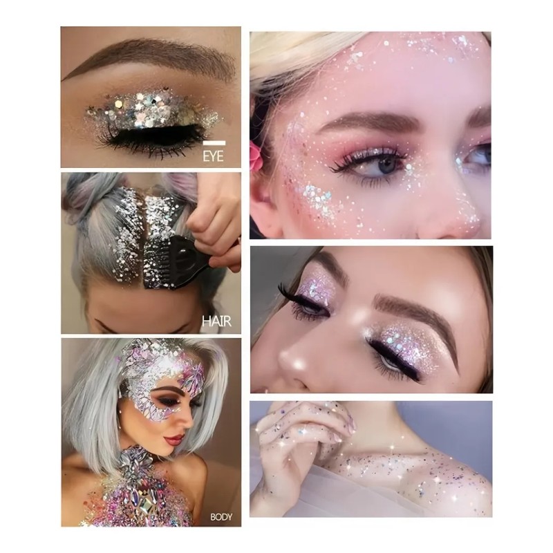 Paleta De Sombras De Ojos Con Lentejuelas De 16 Colores