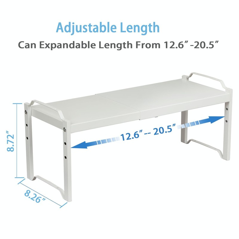 2 Pack Kitchen Cabinet Organizer Shelf, Stackable Expandable Shelves Organizers