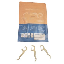 100 Mint Flavored Floss Picks | BPA Free, Eco-Friendly for Adults and Kids | Very Durable Sustainable Straw Wheat (100 Count, Mint)