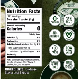 Stevia In The Raw Plant-Based Zero Calorie Sweetener Packets, 800 ct.