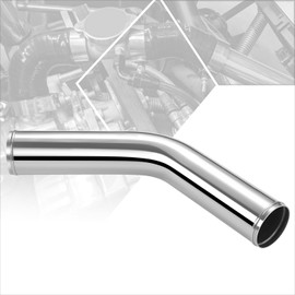 PM PERFORMOTOR 45-Degree Bend Pipe, 3" OD, 9-Gauge Wall Thickness Aluminum Pipe Intake Adapter, Universal Air Turbo Intercooler Tubing Connector