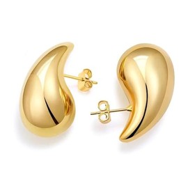 LaBling Chunky Gold Teardrop Earrings for Women | Designer Statement Earrings | Lovely Gift