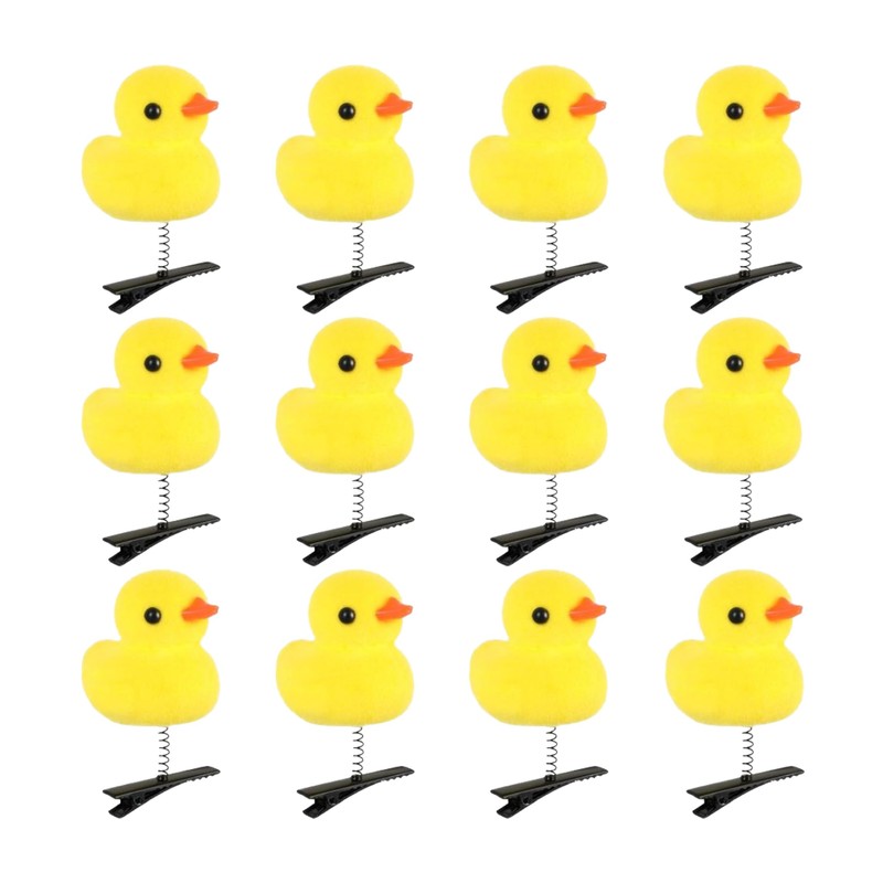 Set de 12 Pinzas para Cabello de Pato con Resorte