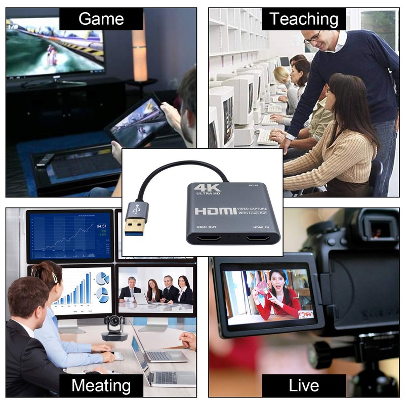 Duttek HDMI Video Capture Card with Loop Out, HDMI to