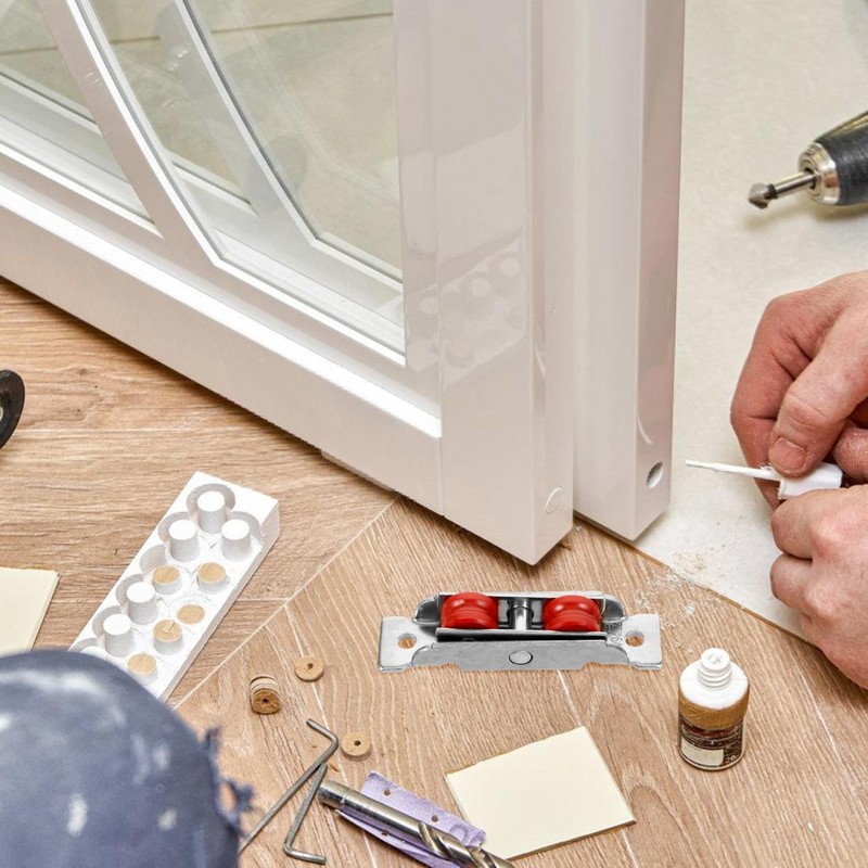 Mobestech Stainless Steel Sliding Door Wheels Replacement Kit with Nylon