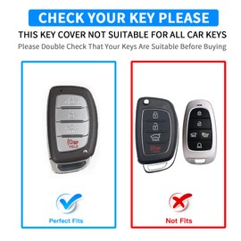 QBUC Key Fob Cover for Hyundai Elantra, TPU Remote Key Fob Protector Compatible with Elantra GT Ioniq Sonata Tucson Smart Key Case Accessories with Metal Keychain (Silver-Pink, Model-A)