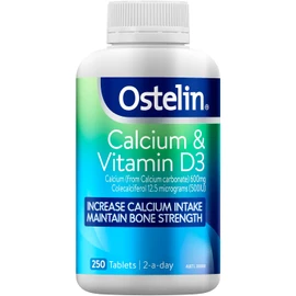 Ostelin Calcium & Vitamin D3 Tablets – 250 Count – Supports Bone Density, Healthy Bone Development in Teens, Muscle Function & Immune Health – High Strength Daily Supplement