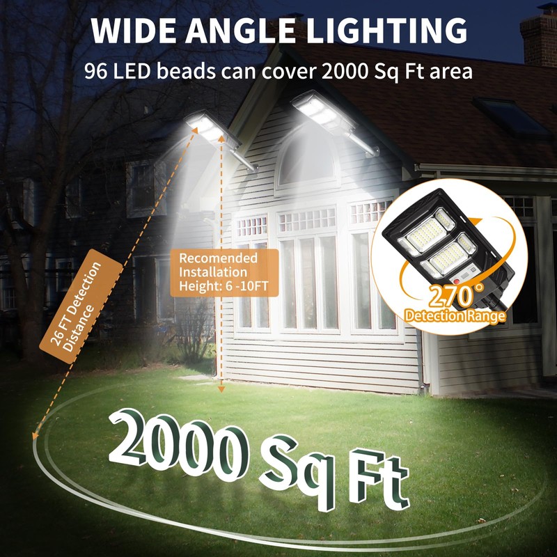 Lendro 4 Pack LED Solar Street Lights Outdoor Waterproof Dusk