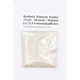 TechDiamondTools Diamond Powder for Polishing Glass Quartz Marble Rock Jewelry Stone Windshield Travertine Gemstone 5,000 Grit – 1.5-3 Microns - 50 Carats = 10 Grams USA Made Scratch Remover