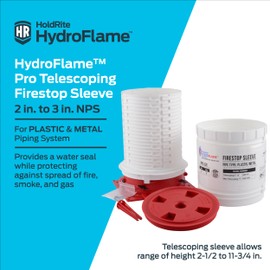 HoldRite HydroFlame 2 Inch to 3 Inch PRO Telescoping Sleeve, Plastic and Metal, HFP-P5