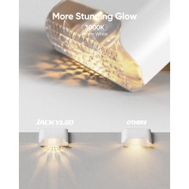 JACKYLED Solar Deck Lights 16 Pack Solar Fence Light Solar Powered Outdoor Step Light IP65 Waterproof LED Pathway Light for Deck Fence Railing Garden Patio StairYard, White