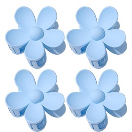 Jinshining 4 Pcs Blue Hair Claw Clips - Large Floral Hair Clips, Strong Hold for Women Thin Hair & Thick Hair