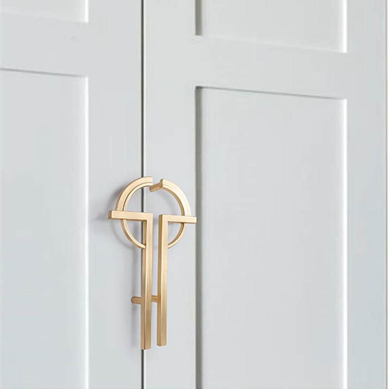 WJXFHTD 2PCS Art Decor Cabinet Pulls, Zinc Alloy Modern Simple