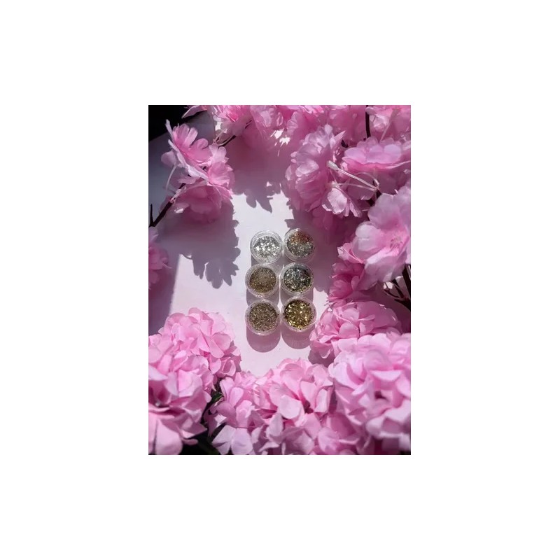 Brillo Luminoso Lentejuela Uñas, Cuerpo, Ojos, Cabello 6pz