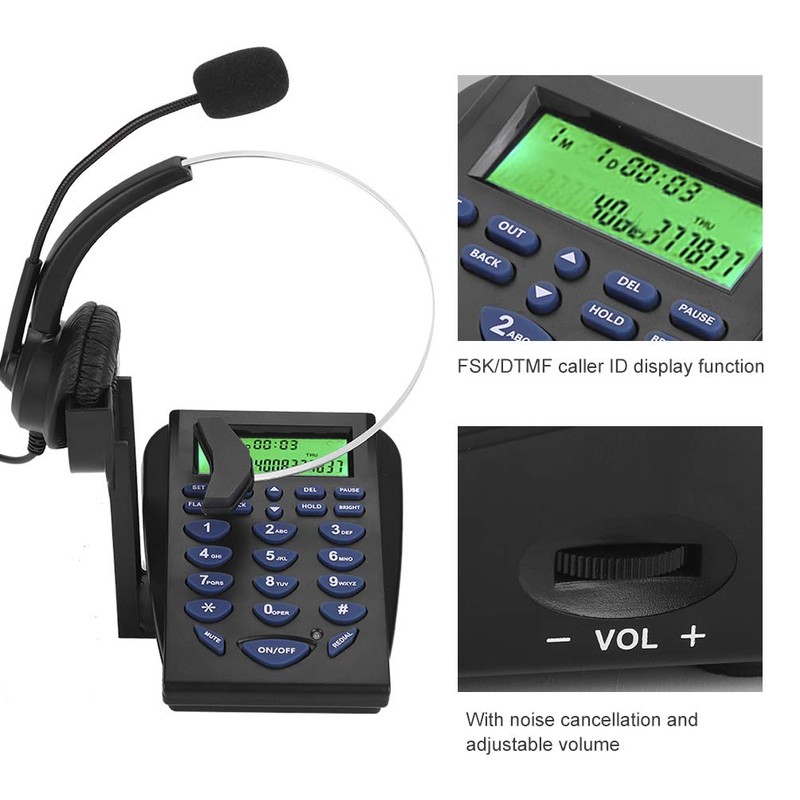 Garsent Call Center Phone with Headset for Office Noise Cancelling
