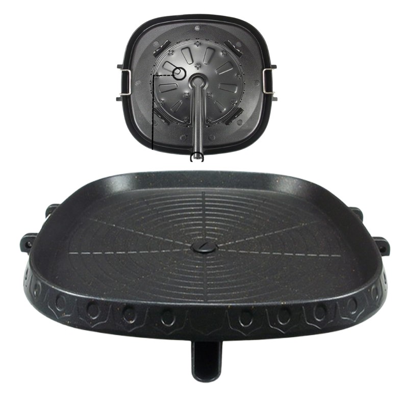 Korean Style Square Grill Pan with Maifan Coated Surface,Non-stick Smokeless