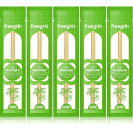 5 Piezas de Palos de Miswak Naturales, Cepillos de Dientes de Madera de Miswak Orgánicos para Encías Saludables y Aliento Más Fresco, No Se Necesita Pasta de Dientes, Sabor Coco