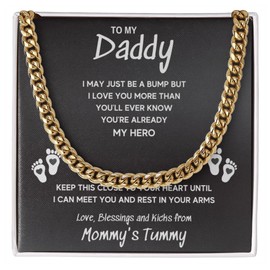 FG Family Gift Mall Pregnancy Announcement For Dad To Be Baby Shower Present To My Daddy New Dad Gifts For Men Baby Announcements Ideas First Time Parents Gifts (Standard Yellow Chain, Daddy Bump)