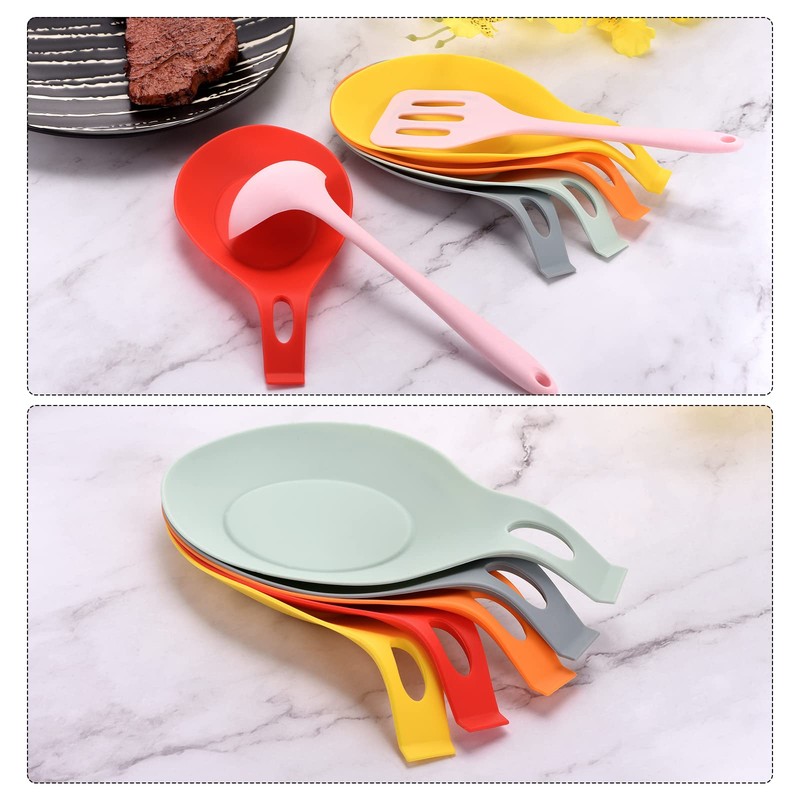 uxcell Silicone Spoon Rest, 7.68" x 3.74" Heat Resistant Kitchen