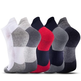 Calcetines tobilleros para hombre y mujer, de corte bajo, de algodón atlético, antideslizantes, acolchados, deportes, ventilación cómoda de malla, duradero, paquete múltiple
