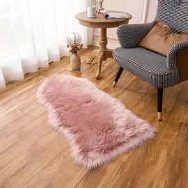 Arbosofe Ultra Soft Faux Fur Rug, Small Area Rugs, Pink Fluffy Shaggy Fur Rug for Bedroom & Living Room, Kids Room Decor, 2 x 4 Feet Sheepskin