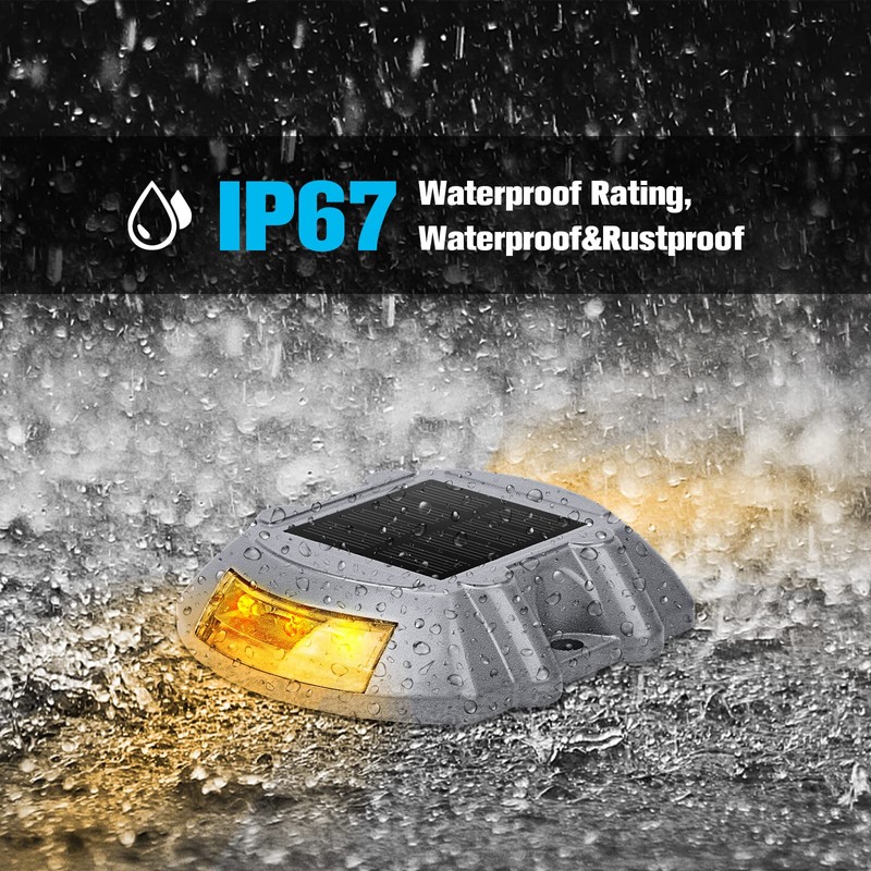 Solar Deck Lights Driveway Dock Lights, VOLISUN 8-Pack Led IP67