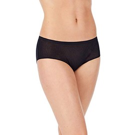 OnGossamer womens Gossamer Mesh Boyshort Panty, Full Coverage, All Day Comfort Boy Short Panties, Black, Large US