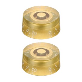 MECCANIXITY 2PCS Guitar Top Hat Bell Knobs, Volume Tone Control Knobs for Electric Guitar Bass, Gold