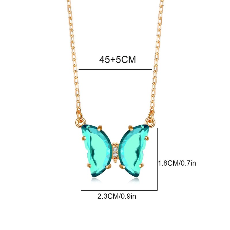 Taichell Butterfly Necklaces for Women ，Gold Cute Acrylic Butterfly Pendant