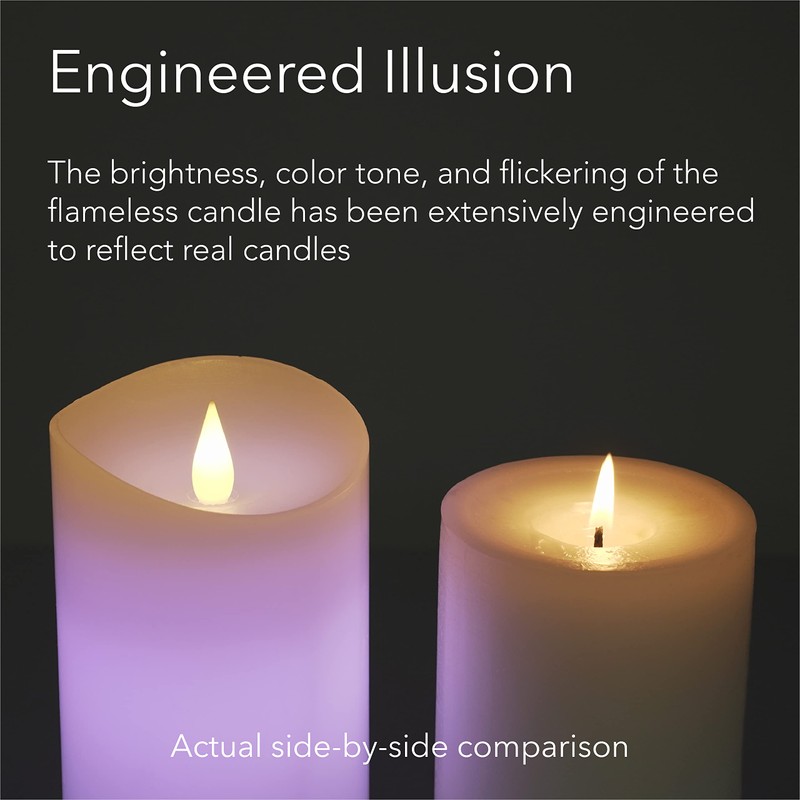 Softflame Flameless Multi Color Flickering Moving Flame 3"x 7" Pillar