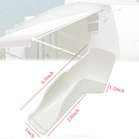 RV Rain Gutter Spouts with Extensions - Roof Rail Gutter Drain Protect Accessories for Van, Travel Trailer, 2 Left & 2 Right (White)