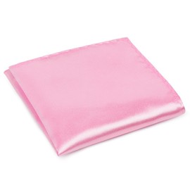 URAQT Men's Pocket Squares, Soft Gents Hankies Premium Assorted Mens Pocket Square Handkerchief for Men and Women, Plain Satin Handkerchief for Grooms, Weddings, Prom, Celebration, Party (Pink)