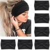 IVARYSS Wide Headbands for Women, Black Knotted Head Wraps Turbans,