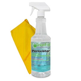 GreenFist Hydrogen Peroxide All Purpose (Glass, Carpet,Stain Remover) Cleaner (1 QT Peroxide Cleaner Spray w/Microfiber Towel)