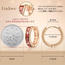 Linawe Women’s Hoop Earrings, Cartilage Rings, First Earrings, Cute, Crystal, Jewelry, Needle, 14 K Gold, Pink Gold, Silver, Copper, Copper