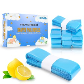 REVERSED® Pack of 10 Refill Films for Nappy Bins - Compatible with Tommee Tippee Twist & Click Angelcare Sangenic Spross, Practical Refill Cassettes for Nappy Bags, Odour-Proof Nappy Bins